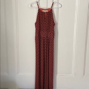 Navy and orange dress